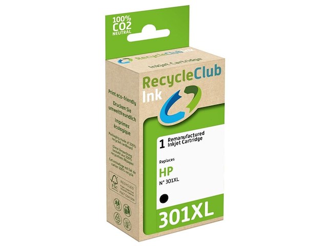 5x cartridge, recycleclub, hp 301 xl, zwart - afbeelding 1 van  2