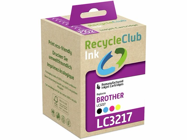 5x cartridges brother lc-3217 multipack, recycleclub - afbeelding 1 van  2