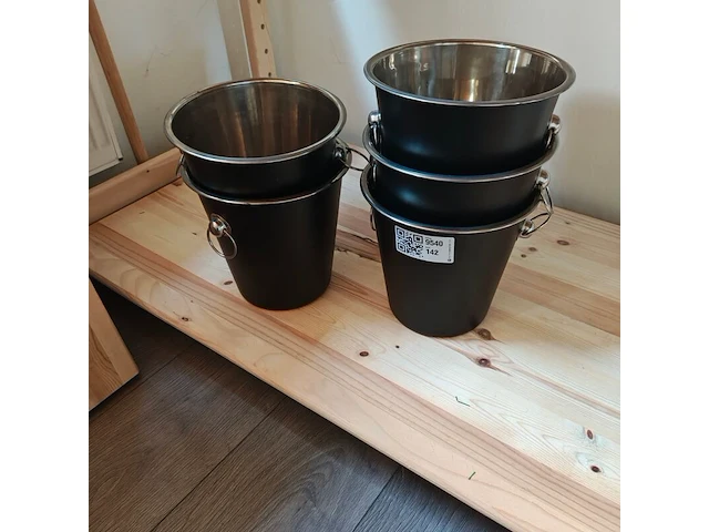 5x champagne cooler, zwart - afbeelding 1 van  2