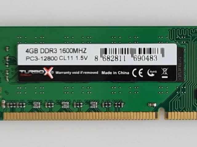 5x ddr3 ram geheugen 4gb 1600mhz, hynix, turbo x, pc3-12800 cl11 - afbeelding 2 van  2