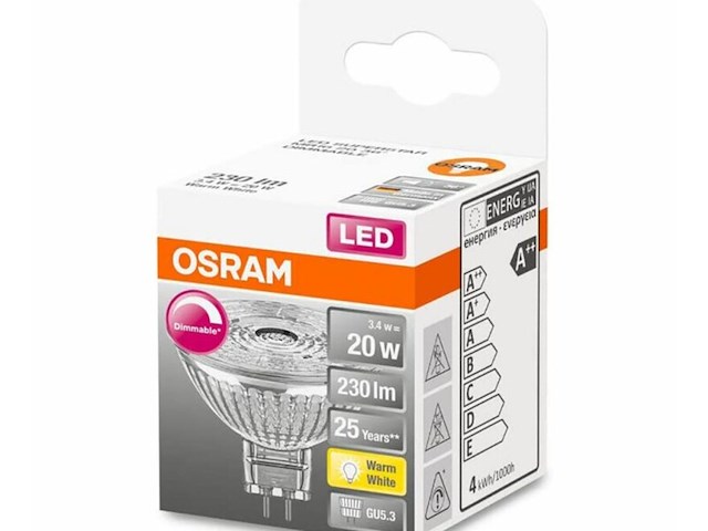 5x dimbare led-reflectorlampen gu5.3 osram, mr16, warm wit - afbeelding 1 van  2