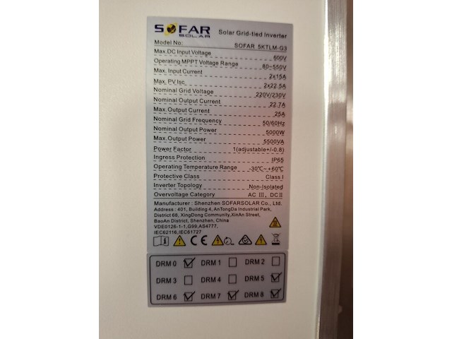 5x diverse omvormers, o.a. goodwe, sofar solar - afbeelding 7 van  10