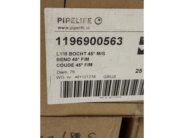 5x doos bochten, pipelife, 1196900563, 45 graden - afbeelding 4 van  4