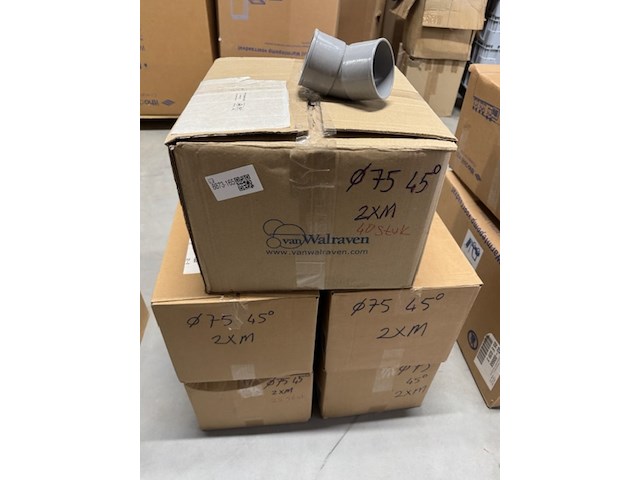 5x doos bochten, wavin wadal, 45 graden - afbeelding 1 van  1