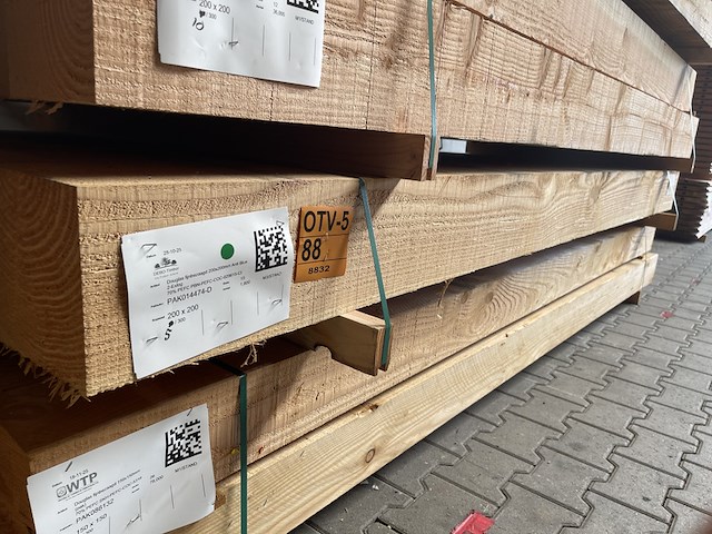 5x douglas balken fijnbezaagd, 200x200mm, lengte 300cm - afbeelding 4 van  4