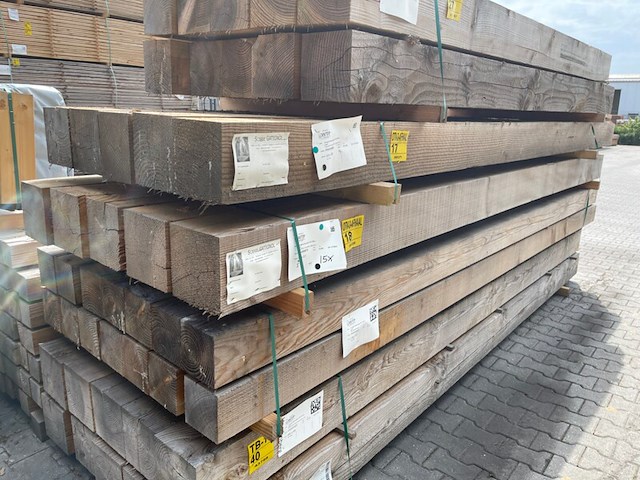 5x douglas balken fijnbezaagd, 200x200mm, lengte 400cm - afbeelding 4 van  4