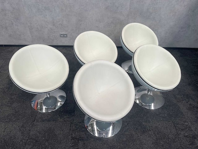 5x draaibare witte cocktail fauteuil - afbeelding 2 van  8