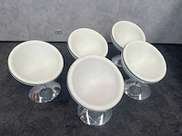 5x draaibare witte cocktail fauteuil - afbeelding 2 van  8