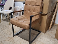 5x eetkamerstoel met armleuning bruin - afbeelding 1 van  4