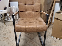 5x eetkamerstoel met armleuning bruin - afbeelding 2 van  4