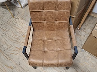 5x eetkamerstoel met armleuning bruin - afbeelding 3 van  4