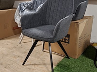 5x eetkamerstoel met armleuning, draaibaar antraciet - afbeelding 1 van  5