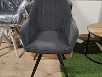 5x eetkamerstoel met armleuning, draaibaar antraciet - afbeelding 2 van  5