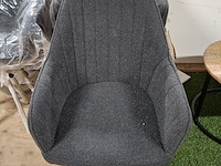 5x eetkamerstoel met armleuning, draaibaar antraciet - afbeelding 3 van  5