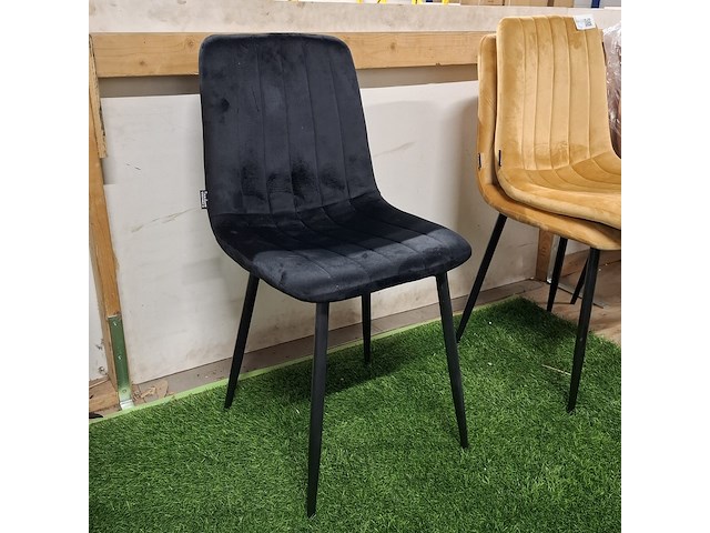 5x eetkamerstoel, velvet zwart - afbeelding 1 van  4
