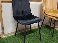5x eetkamerstoel, velvet zwart - afbeelding 1 van  4