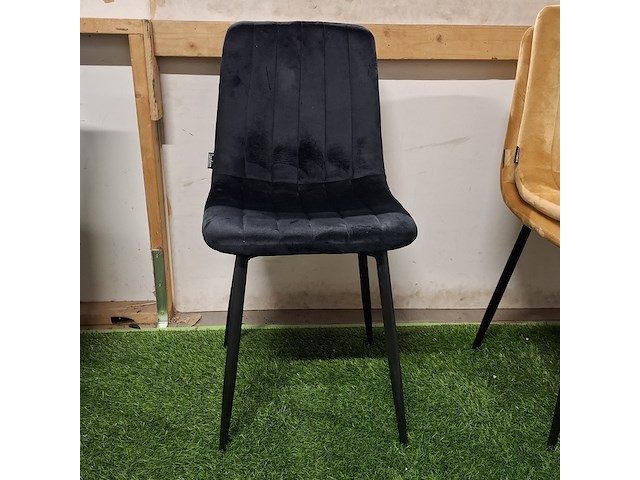 5x eetkamerstoel, velvet zwart - afbeelding 2 van  4