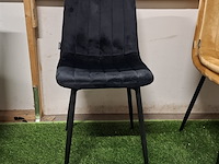 5x eetkamerstoel, velvet zwart - afbeelding 2 van  4