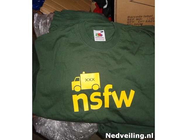 5x fruit of the loom groen t-shirt maat l nsfw - afbeelding 2 van  3