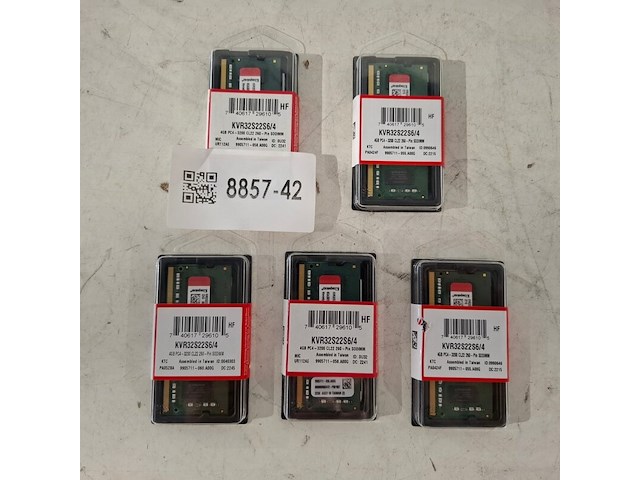 5x geheugenmodule 4gb, kingston, kvr32s22s6/4 - afbeelding 1 van  2