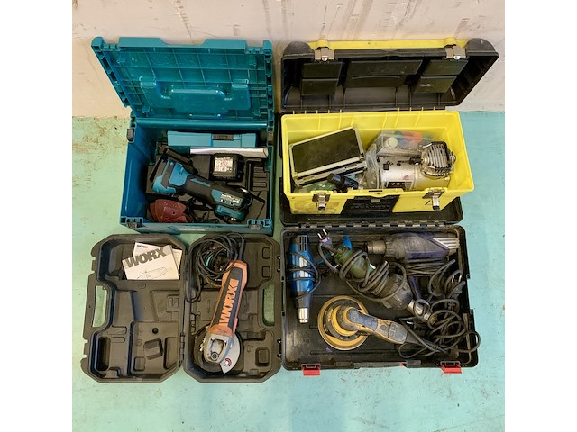 5x gereedschap in systainers multitool, schuurmachine, slijptol, verfbrander, airbrush set, makita mirka würth - afbeelding 1 van  10