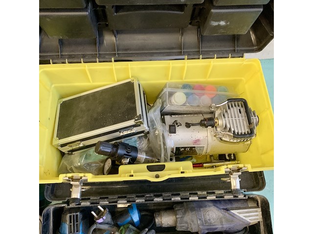 5x gereedschap in systainers multitool, schuurmachine, slijptol, verfbrander, airbrush set, makita mirka würth - afbeelding 5 van  10