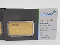 5x goudbaar, 20 gram, umicore - afbeelding 4 van  11