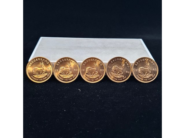 5x gouden munt, south africa, krugerrand, 1983 - afbeelding 1 van  5