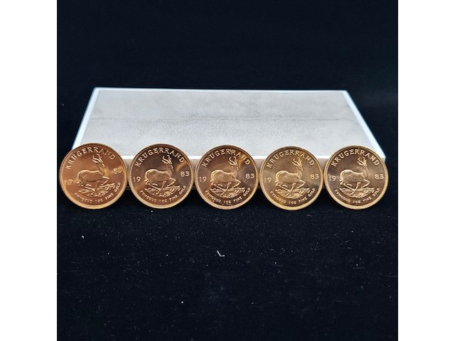 5x gouden munt, south africa, krugerrand, 1983 - afbeelding 1 van  5