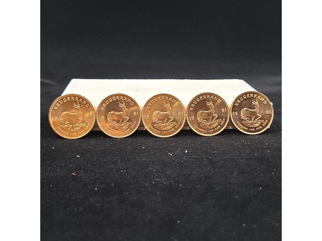 5x gouden munt, south africa, krugerrand - afbeelding 1 van  5
