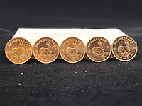 5x gouden munt, south africa, krugerrand