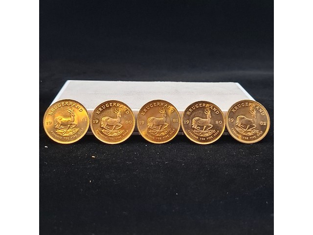 5x gouden munt, south africa, krugerrand - afbeelding 1 van  5