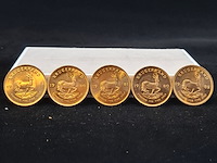 5x gouden munt, south africa, krugerrand