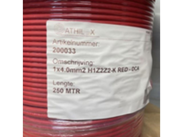 5x haspel met solar kabel á 250 meter, athilex, h1z2z2-k red dca - 4 mm² - afbeelding 2 van  2