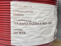 5x haspel met solar kabel á 250 meter, athilex, h1z2z2-k red dca - 4 mm² - afbeelding 2 van  2