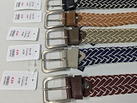 5x heren riemen, elastisch en gevlochten, diverse kleuren, 85 cm