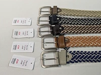 5x heren riemen, elastisch en gevlochten, diverse kleuren, 95 cm