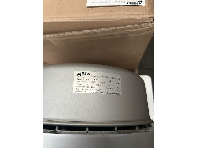 5x high bay light hb1 120w met industriële kap ellipz lighting - afbeelding 5 van  7