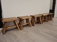 5x houten krukje - afbeelding 1 van  6