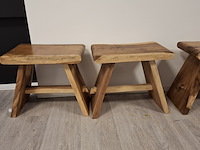 5x houten krukje - afbeelding 2 van  6