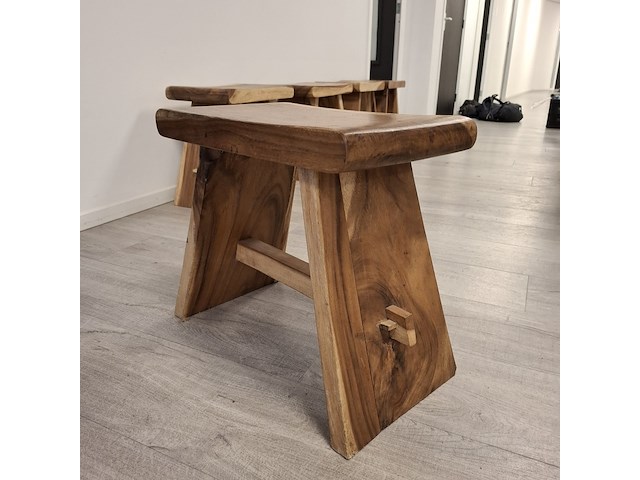 5x houten krukje - afbeelding 6 van  6