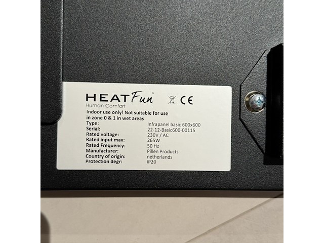 5x infraroodpaneel heatfun, infrapanel basic, zwart en wit - afbeelding 3 van  3