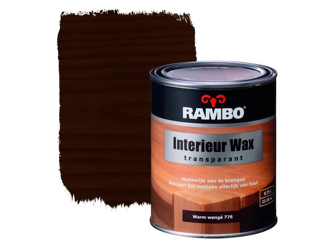5x interieur wax rambo, warm wenge, transparant 750 ml - afbeelding 1 van  2