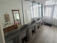 5x kappersmeubel met spiegel 208x70 cm aluminium - afbeelding 1 van  4
