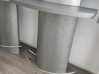 5x kappersmeubel met spiegel 208x70 cm aluminium - afbeelding 4 van  4