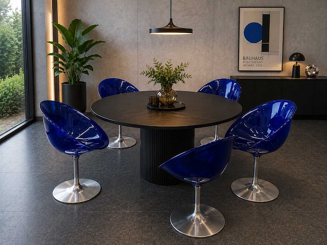 5x kartell ero s - blauwe draaibare kuipstoel - afbeelding 1 van  13