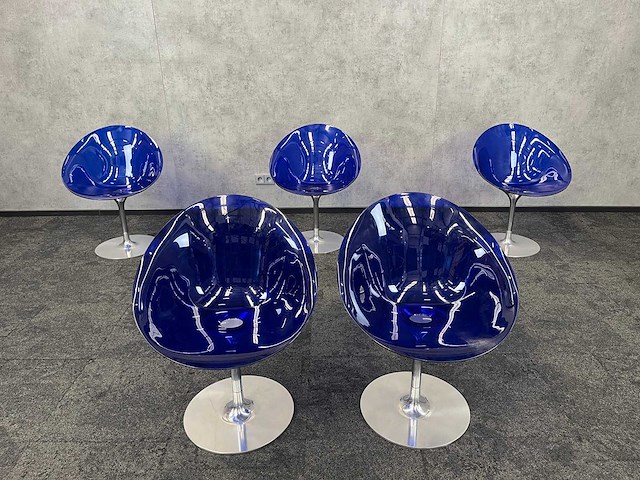 5x kartell ero s - blauwe draaibare kuipstoel - afbeelding 6 van  13