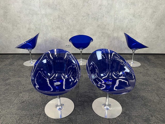 5x kartell ero s - blauwe draaibare kuipstoel - afbeelding 11 van  13