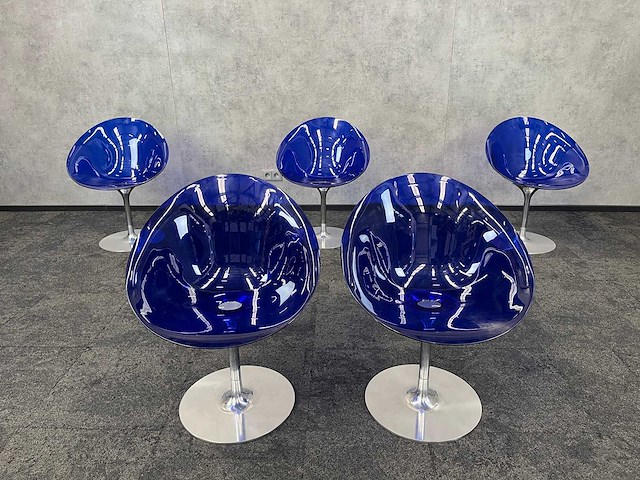 5x kartell ero s - blauwe draaibare kuipstoel - afbeelding 12 van  13