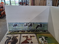 5x koeien afbeelding op canvas - afbeelding 1 van  9